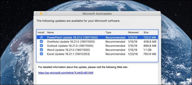 update microsoft excell for mac